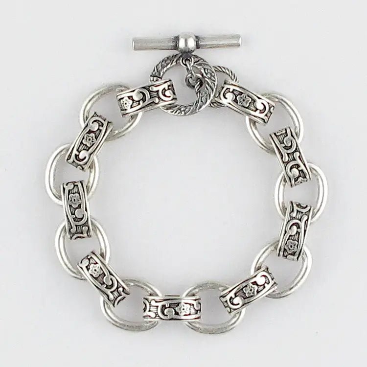 The Baroque Silver BraceletPosh Boutique