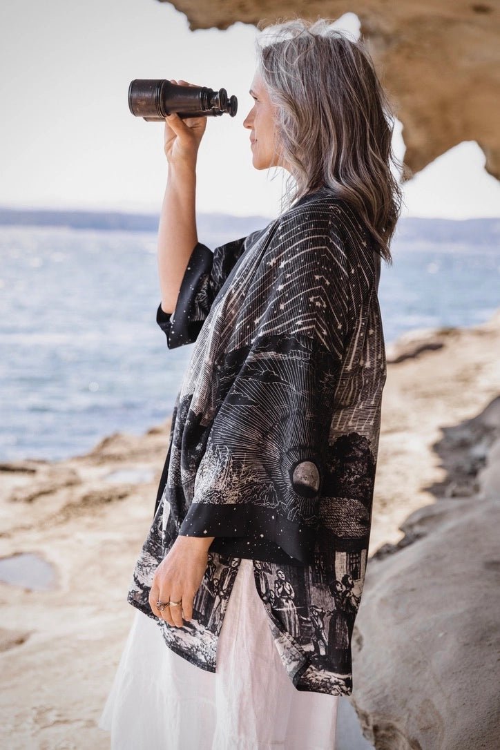 The Stargazer Matineé Duster with Celestial PrintJacketsPosh Boutique