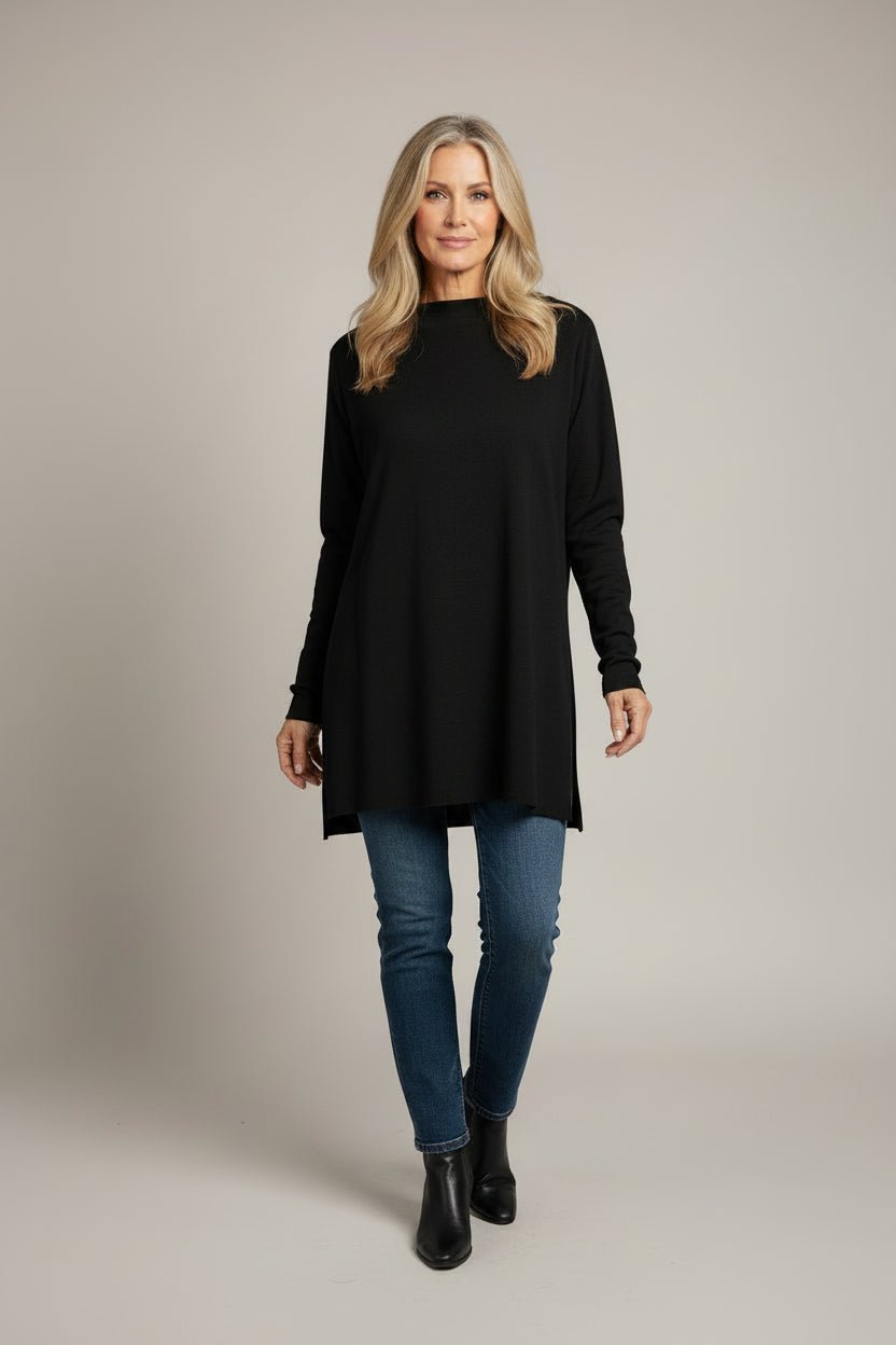 Tunic with High Neck and SlitTopsPosh Boutique
