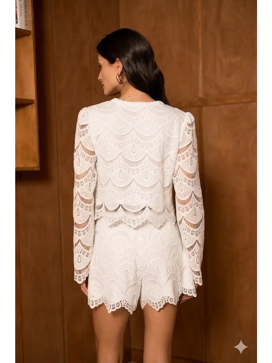 Two-tone Guipure Lace JacketJacketsPosh Boutique
