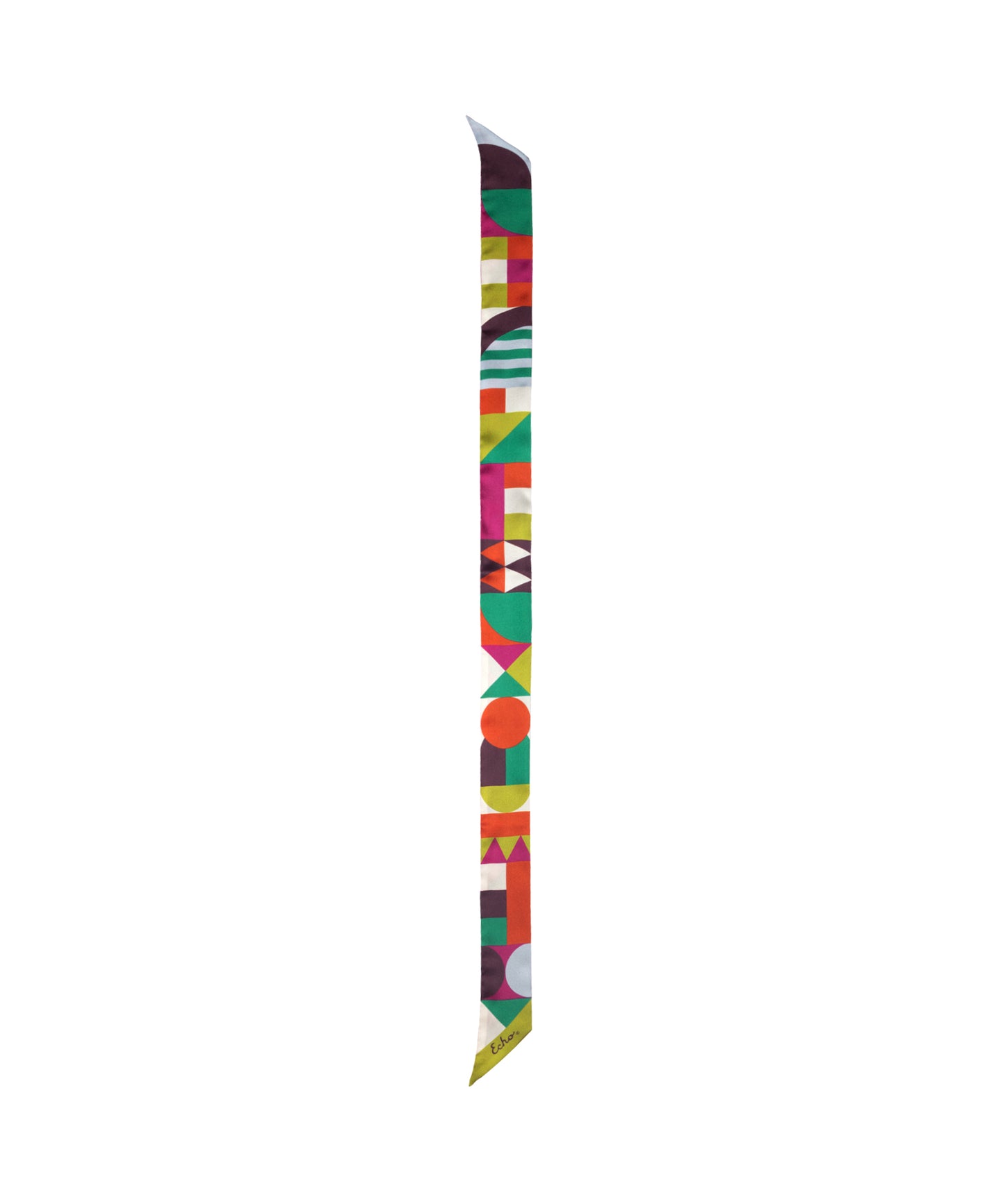 Modernist Geo Silk Ribbon Scarf