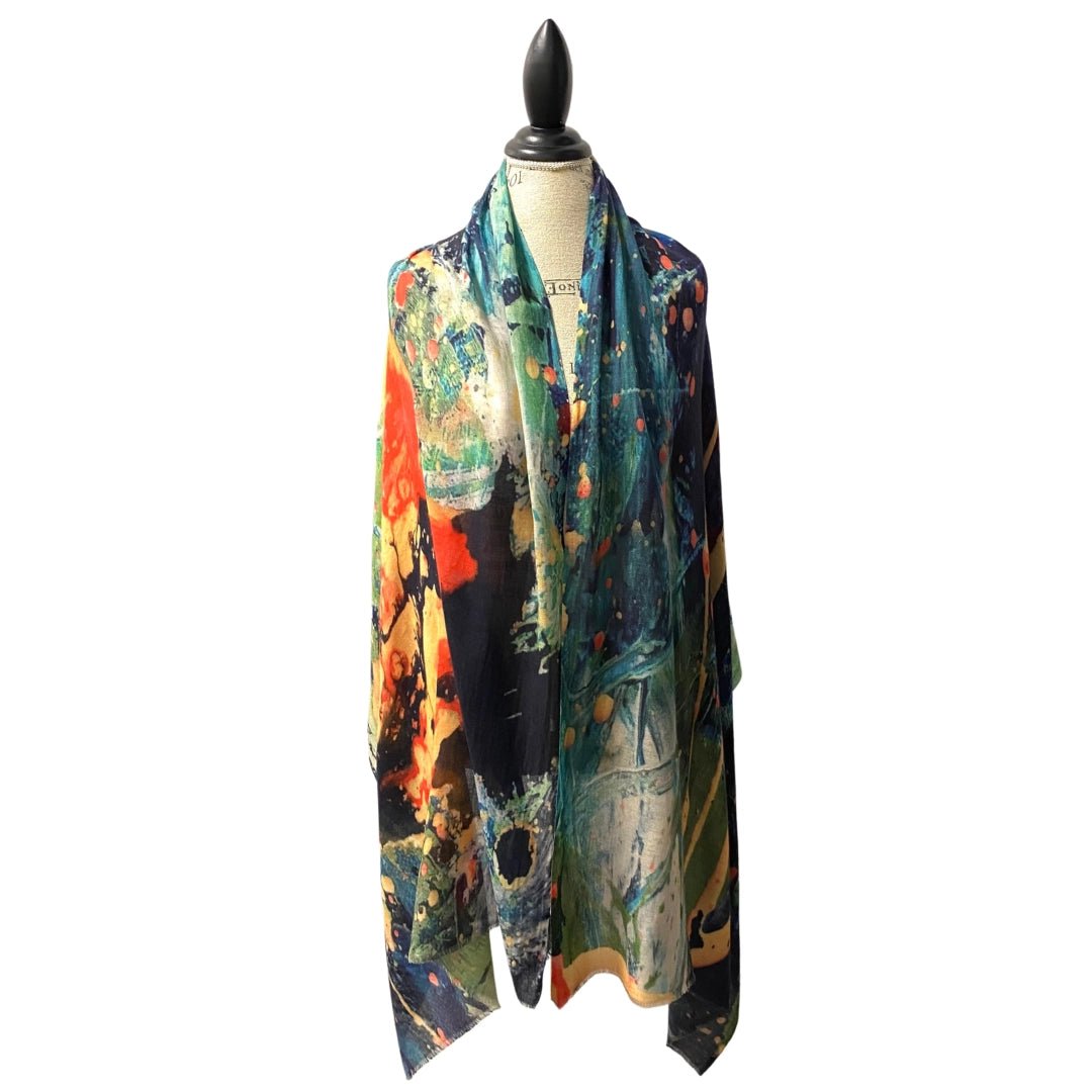 Vibrant Wool and Silk ScarfScarvesPosh Boutique