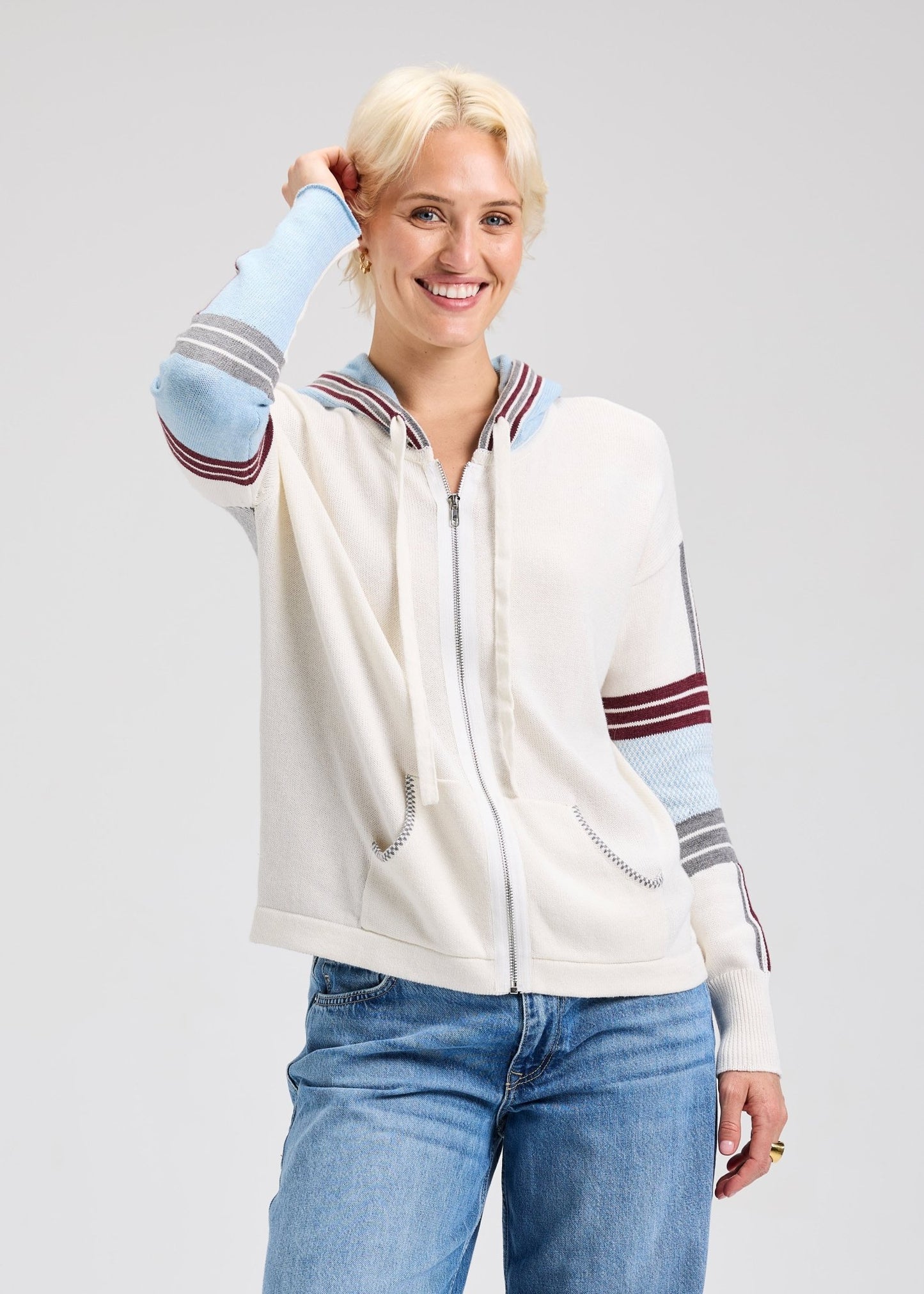 Zaket & Plover Zip Up HoodieSweatersPosh Boutique