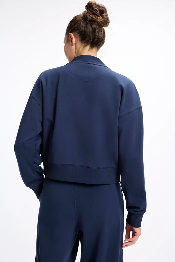 Ultrasoft Fleece Mock Neck Cropped Sweatshirt