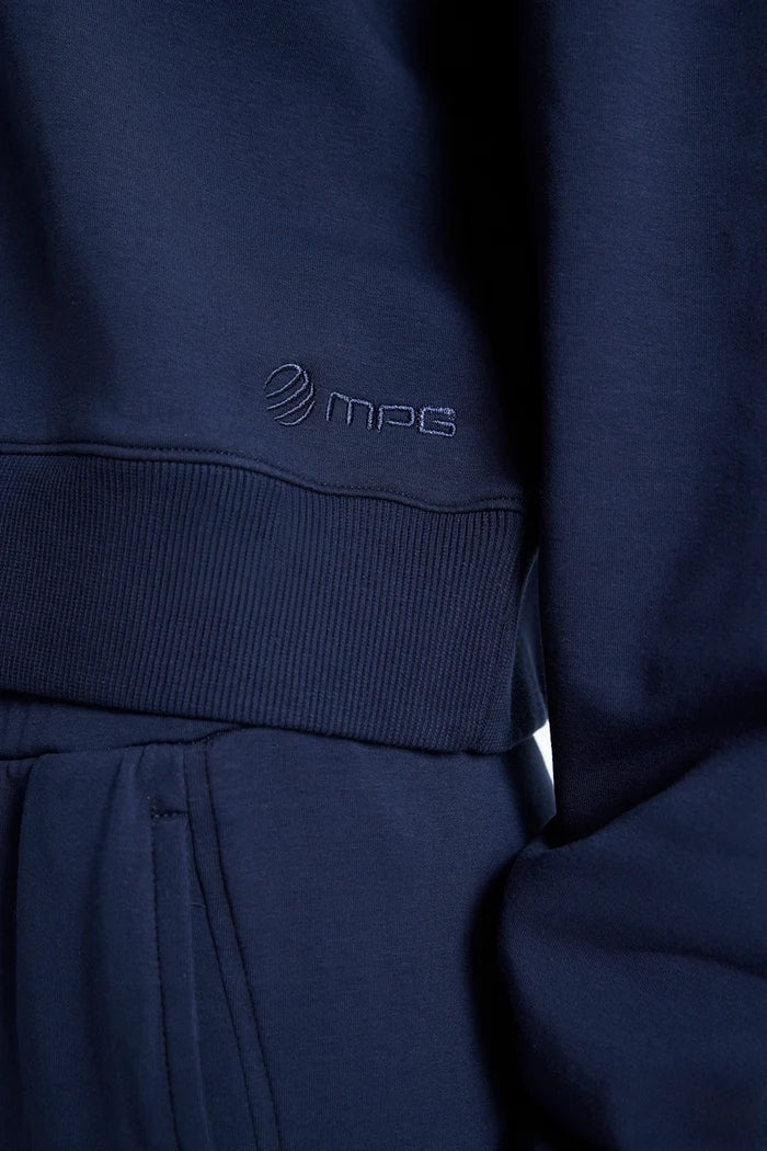 Ultrasoft Fleece Mock Neck Cropped Sweatshirt