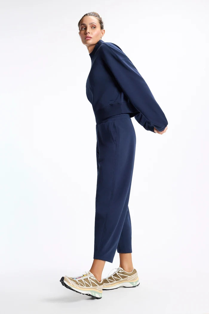 Ultrasoft Fleece Mock Neck Cropped Sweatshirt