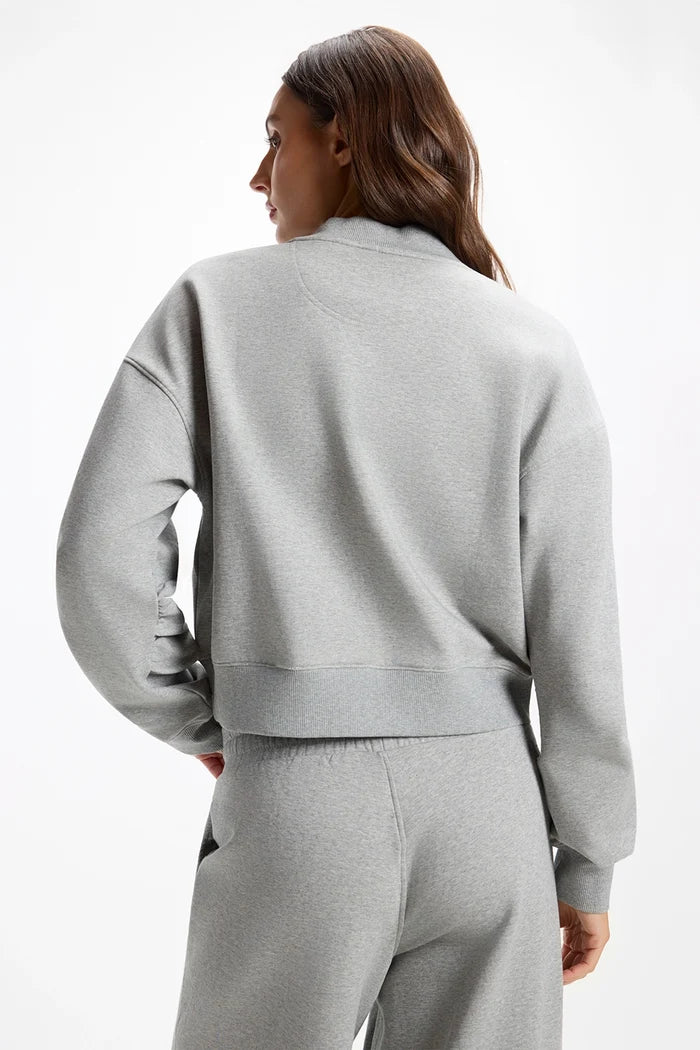 Ultrasoft Fleece Mock Neck Cropped Sweatshirt