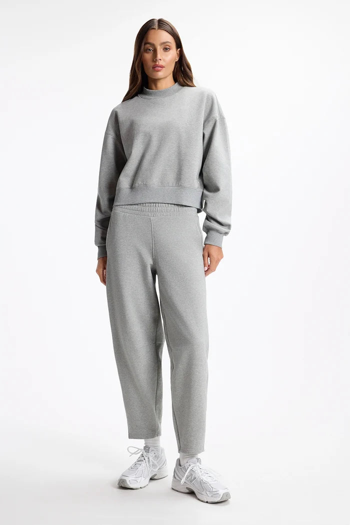 Ultrasoft Fleece Mock Neck Cropped Sweatshirt