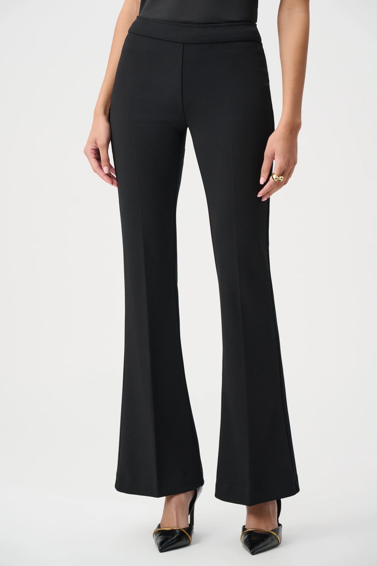 Scuba Crepe Flared Pull-On Pants