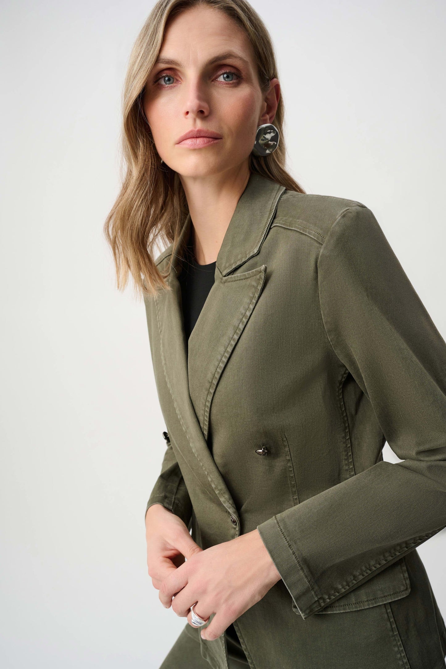 Denim Double-Breasted Blazer