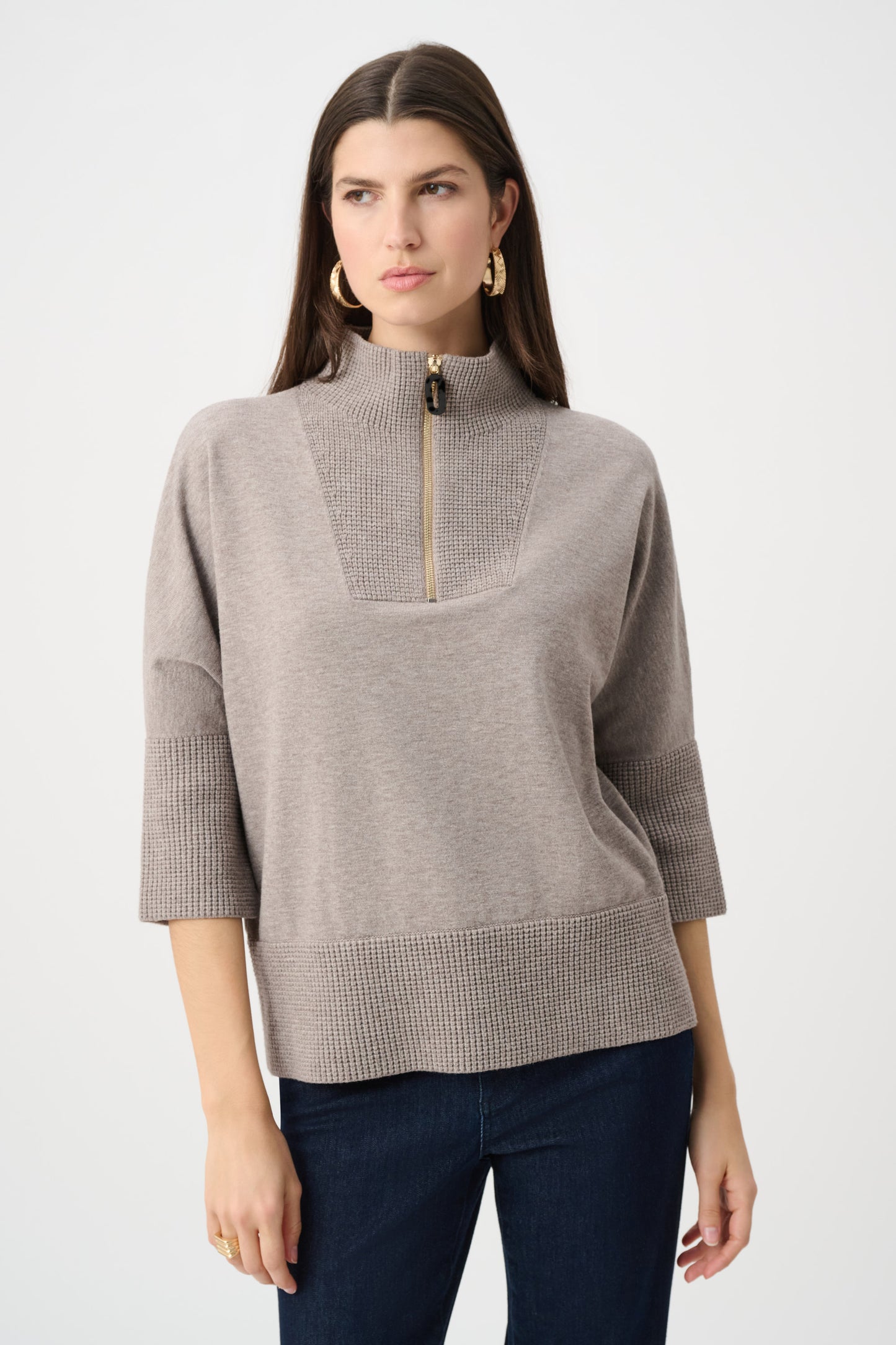 Brushed Funnel-Neck Sweater