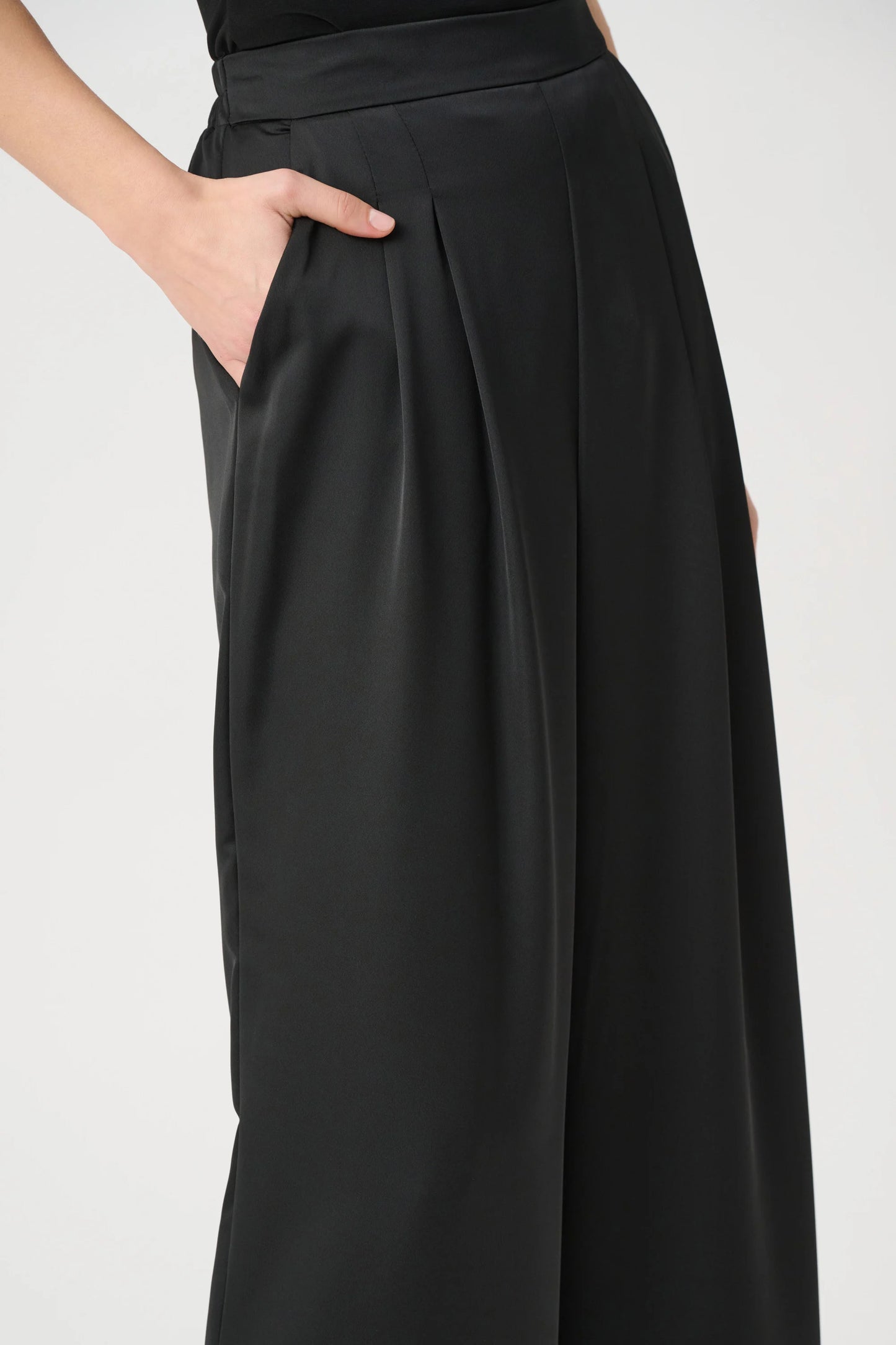Recycled Satin Wide-Leg Pants