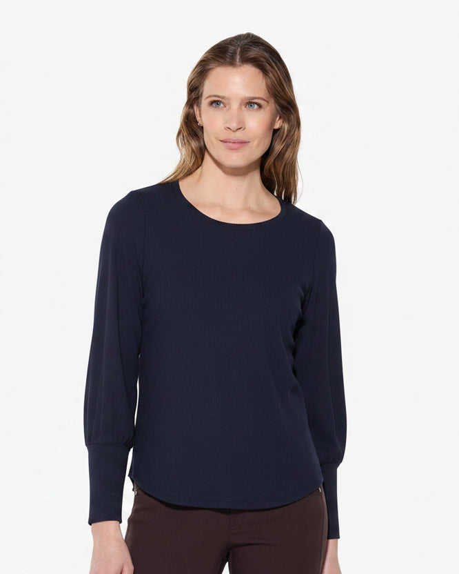 Crew Cuffed Rib Top