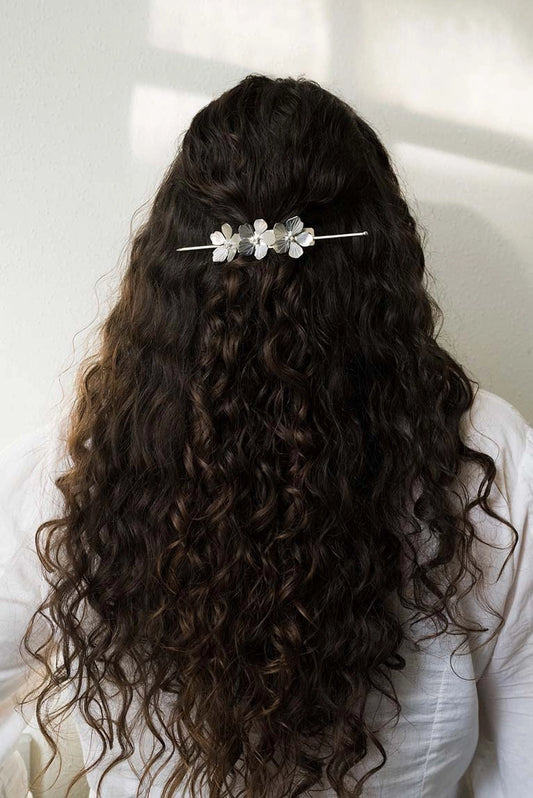Flower Hair Slide with Stick