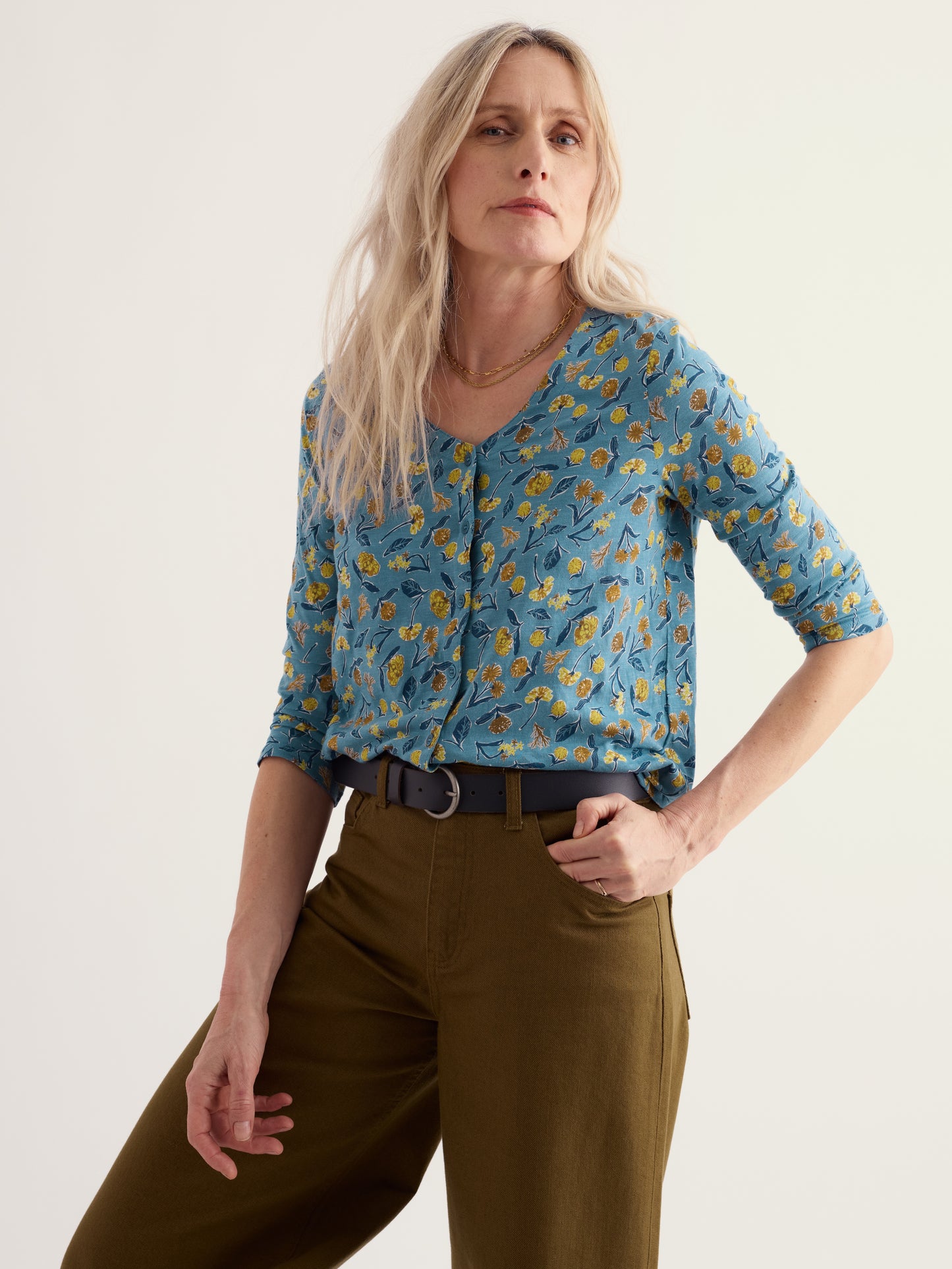 Studio Glass 3/4 Sleeve Top