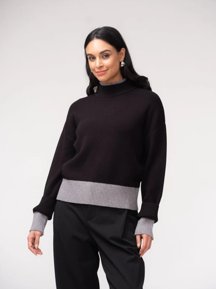 Contrast Hem Sweater