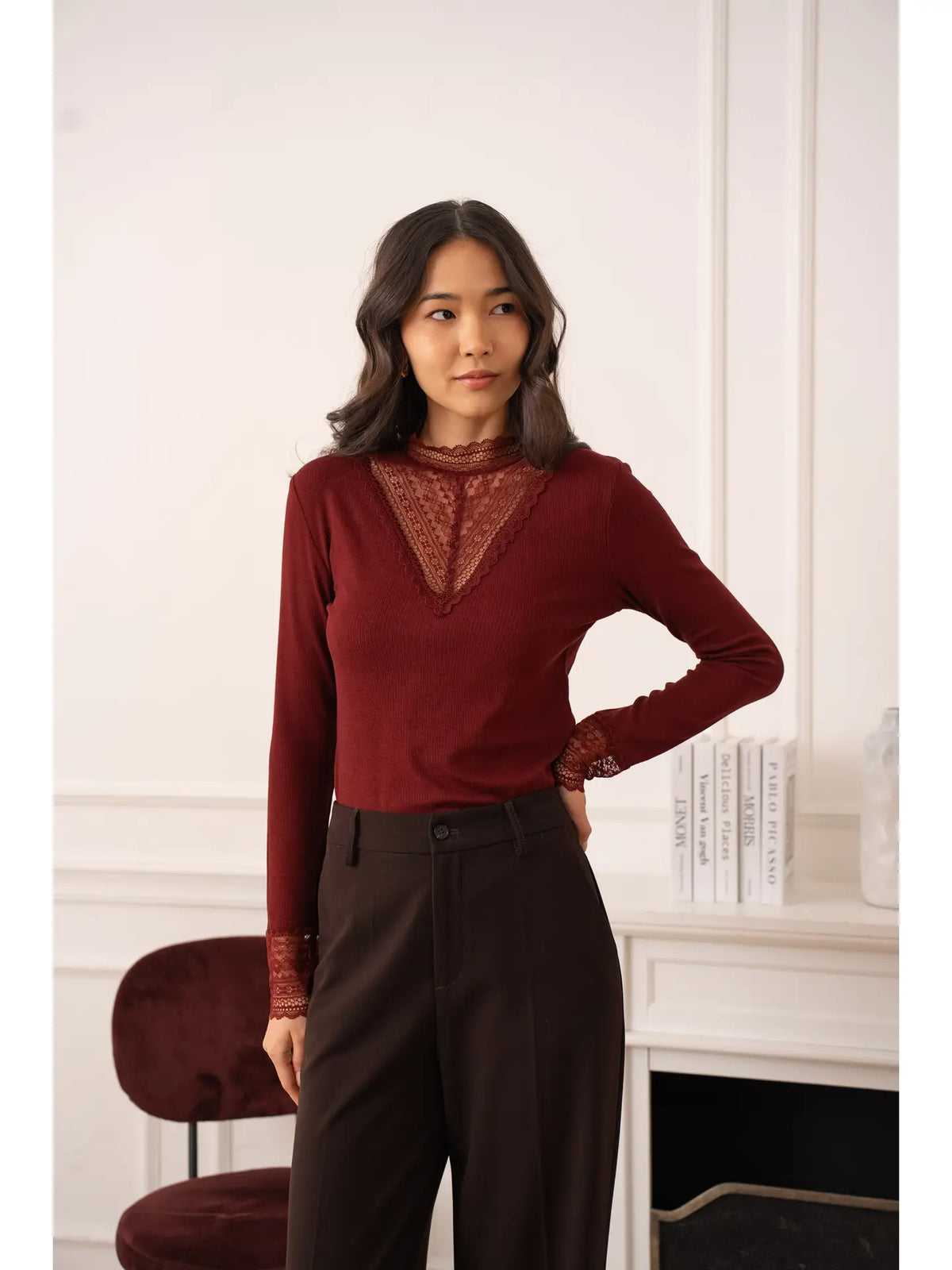 Louna Lace High-Neck Top