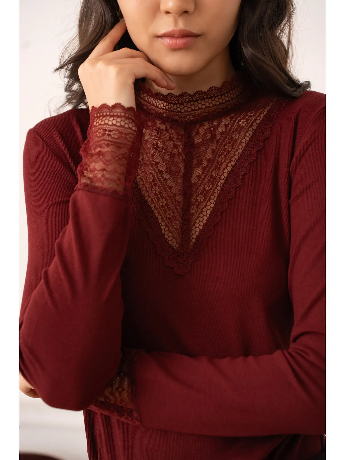 Louna Lace High-Neck Top