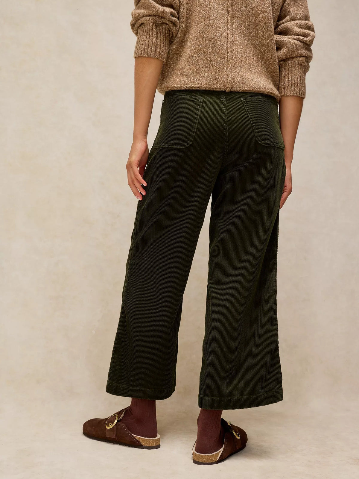 Tia Wide Leg Cropped Chord Trouser