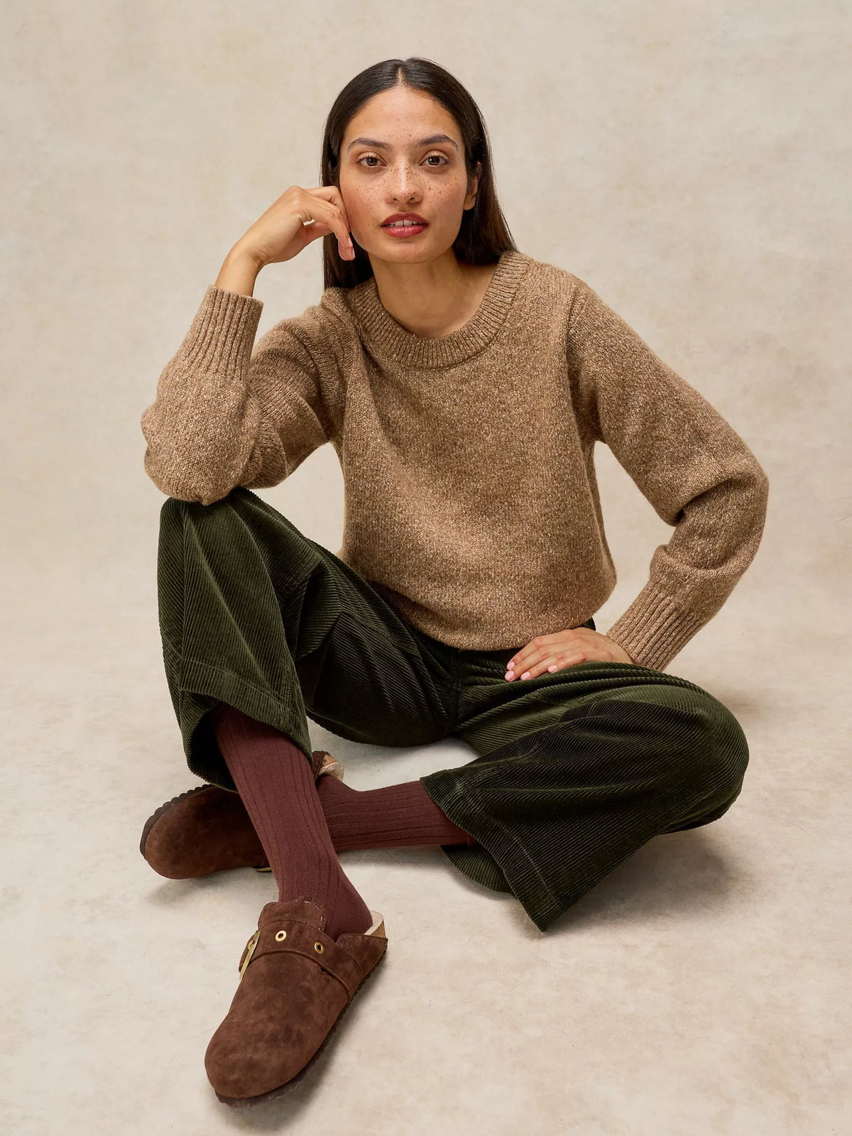 Tia Wide Leg Cropped Chord Trouser