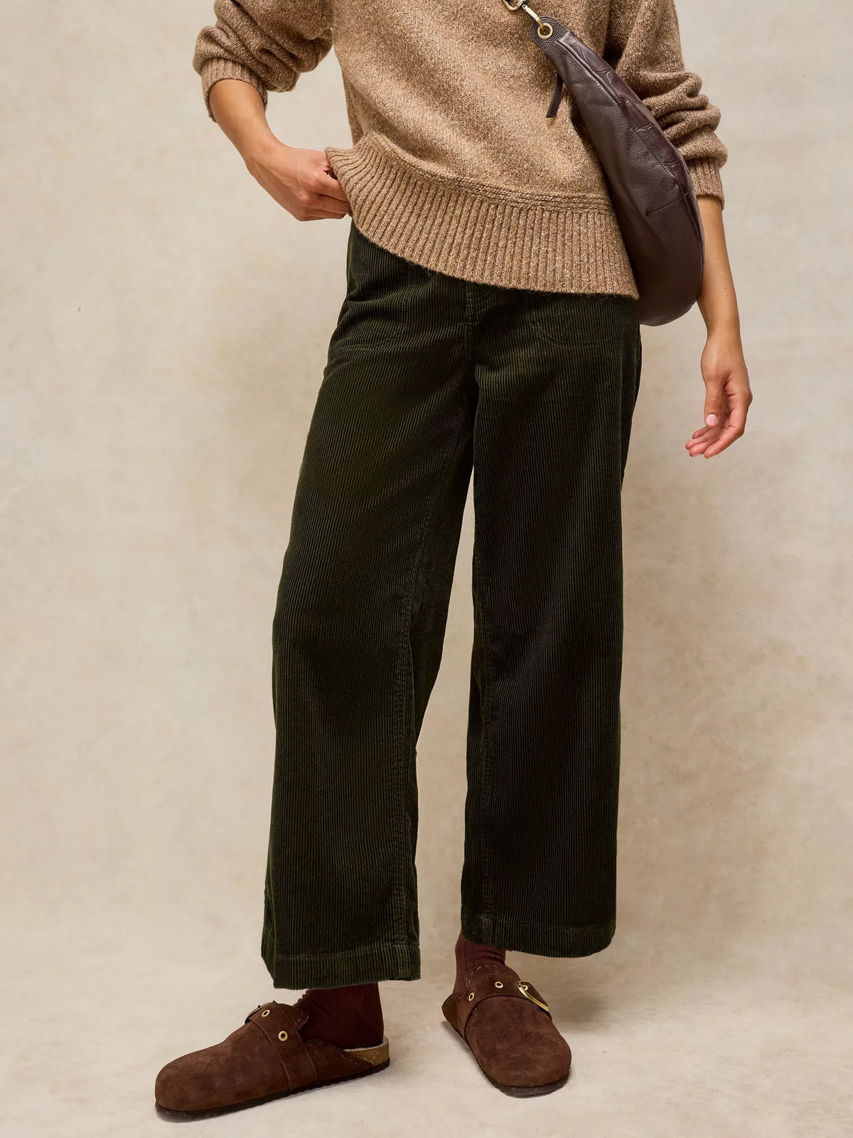 Tia Wide Leg Cropped Chord Trouser