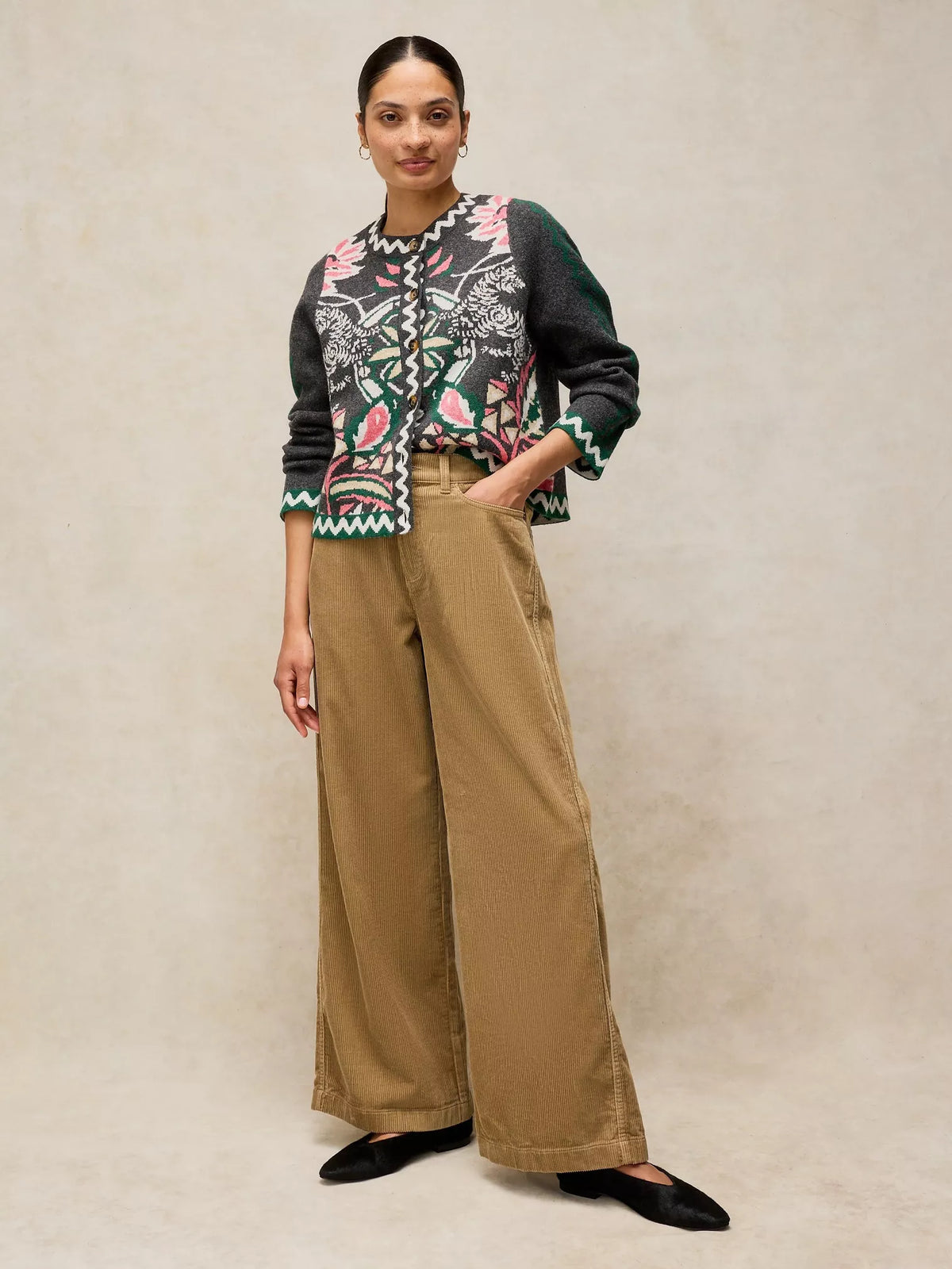 Ayla Wide Leg Chord Trouser