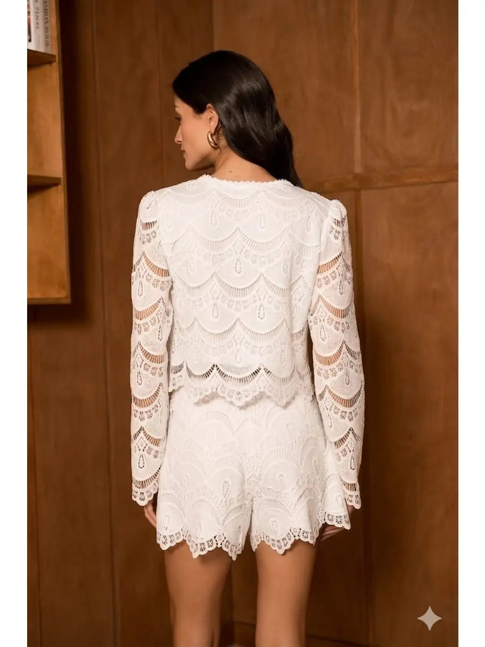Two-tone Guipure Lace Jacket