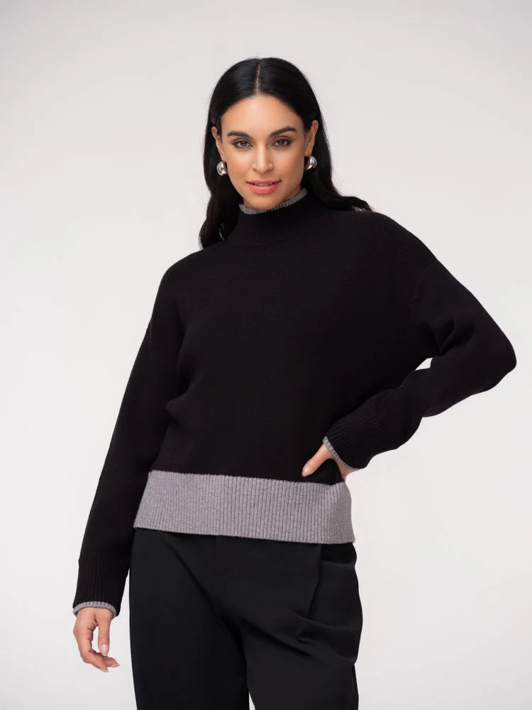 Contrast Hem Sweater