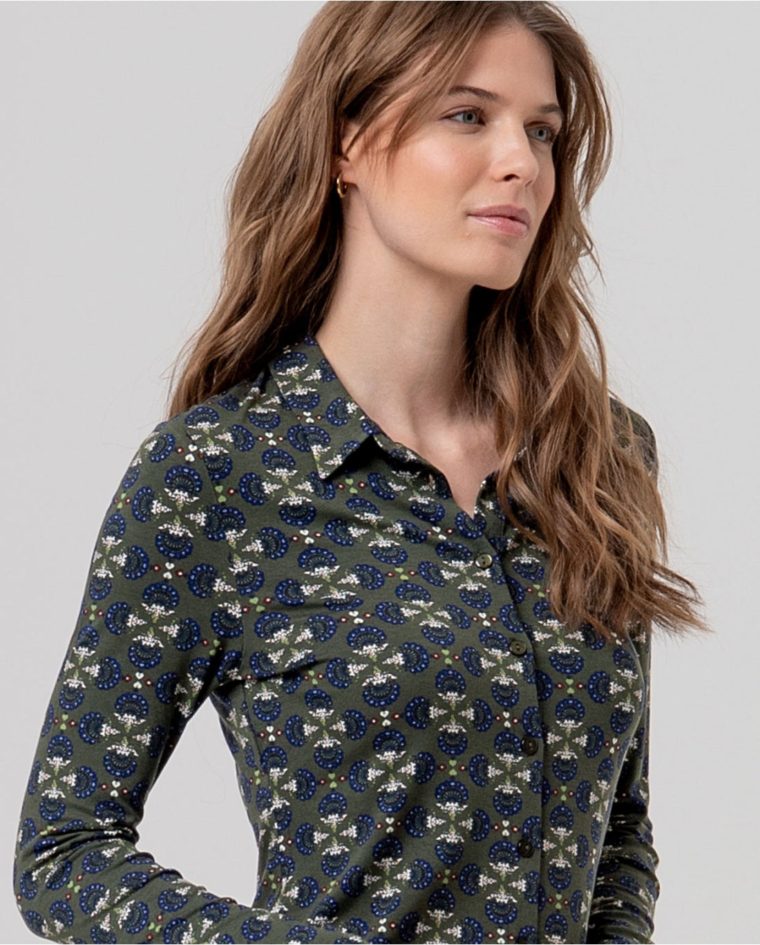 Geometric Floral Print Shirt