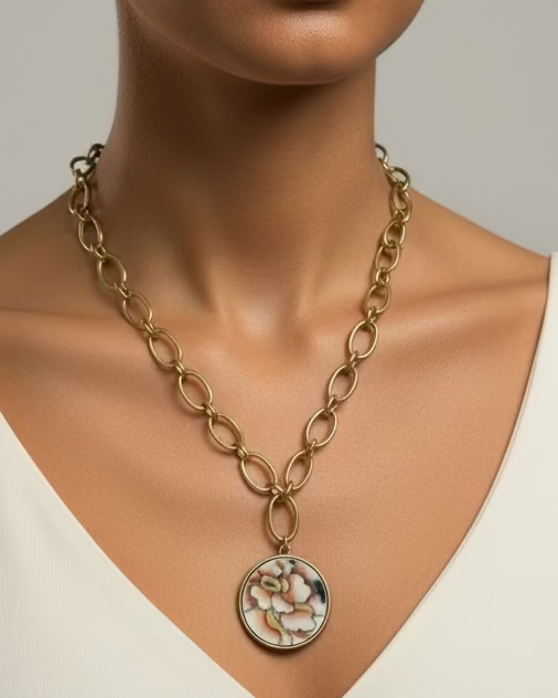 "Primrose" Antique China Necklace