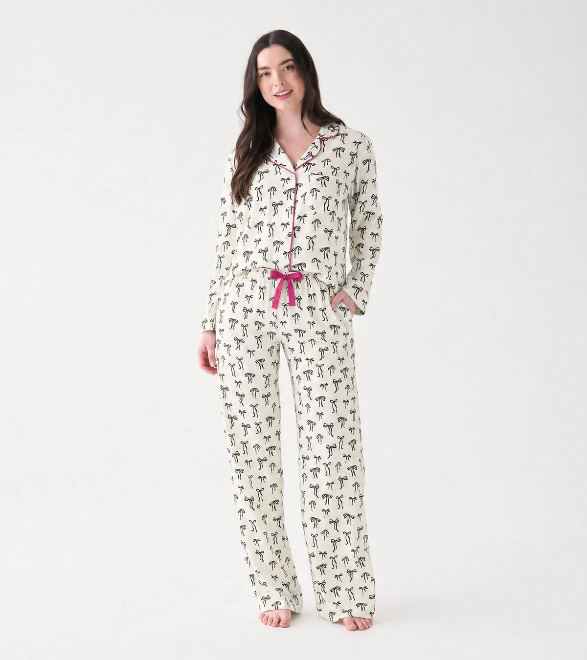 Ribbon Bows Cotton Pajama Set
