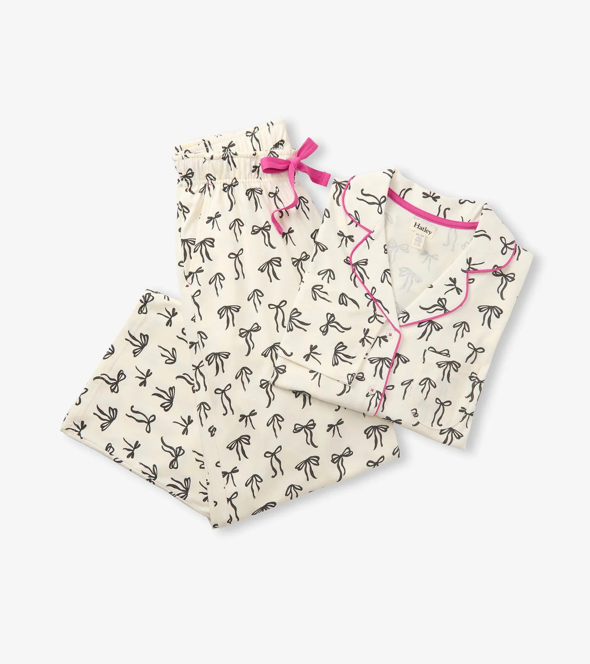 Ribbon Bows Cotton Pajama Set
