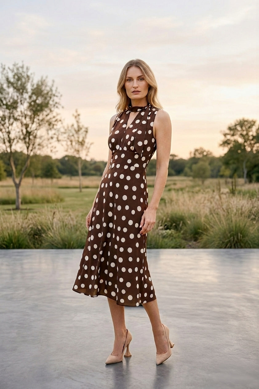 Polka Dot A-Line Dress