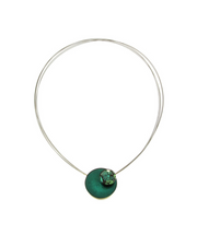 Merx Sakura Teal Kimono Circle Necklace