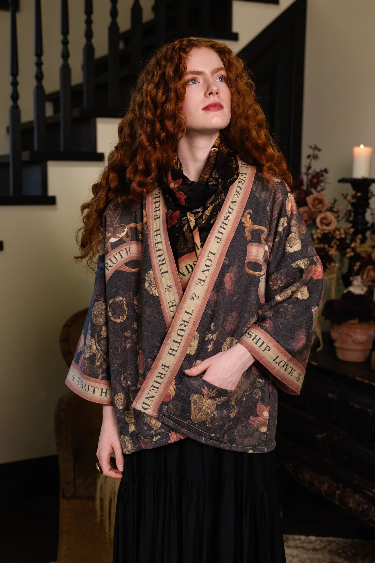Heart of Gold Fleece Cottage Cardigan Kimono Jacket