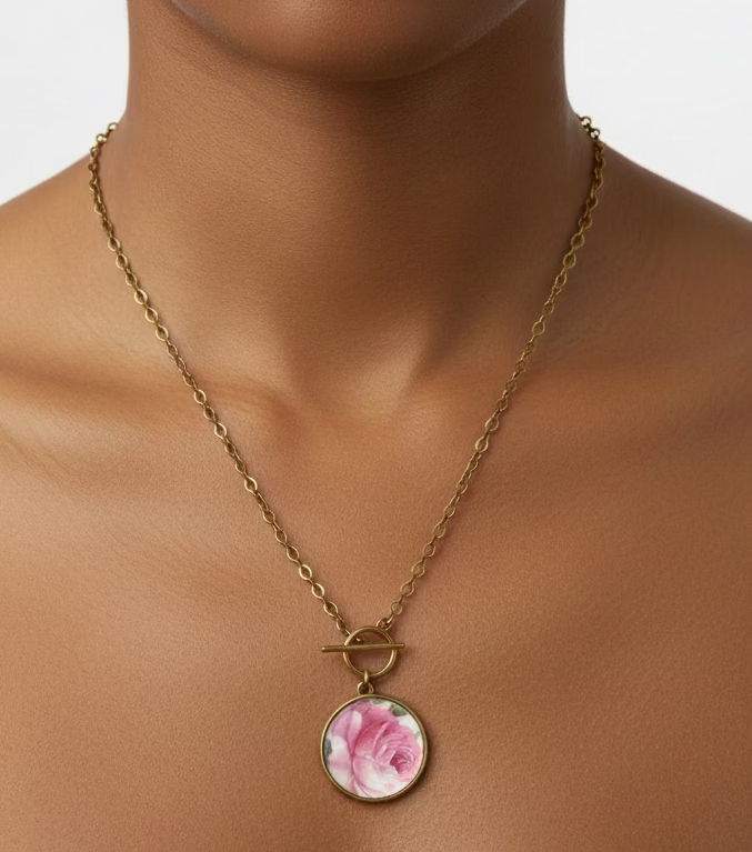 "Rose" Antique China Necklace