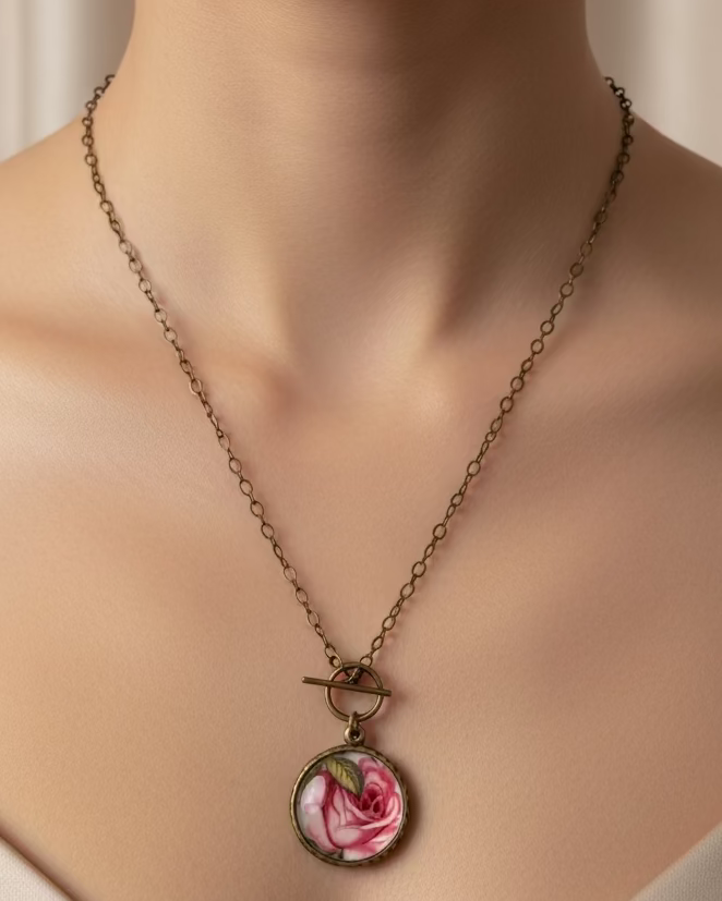 "Rosa" Antique China Necklace