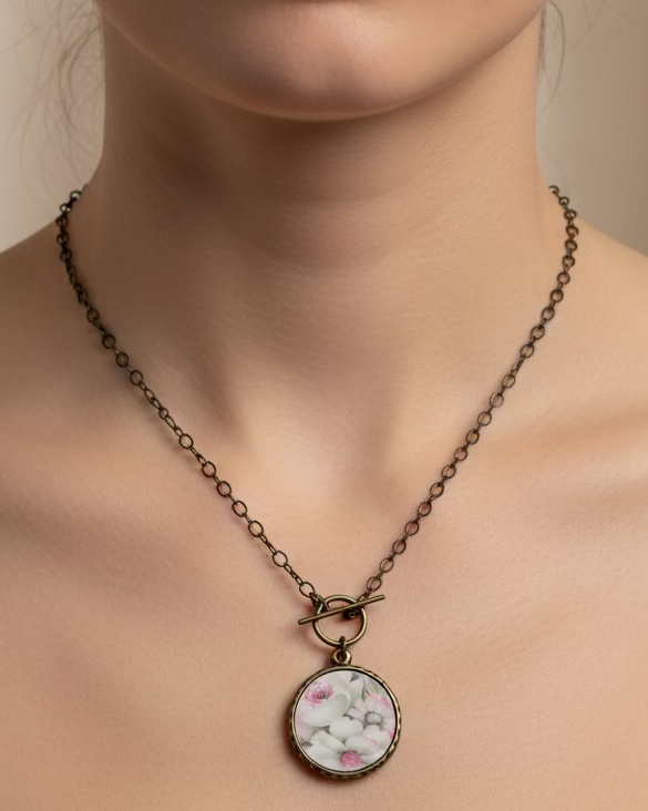 "Cosmos " Antique China Necklace