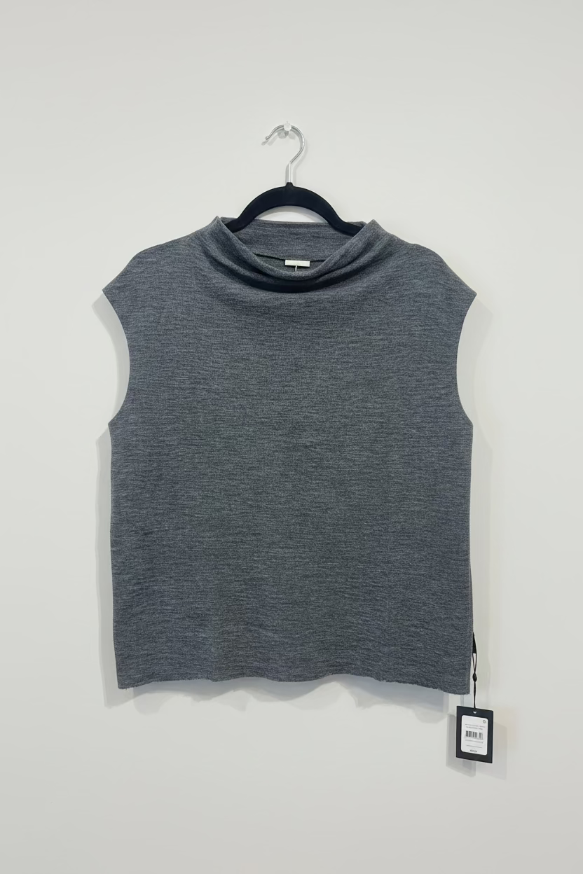 Box Vest with Draped Neck
