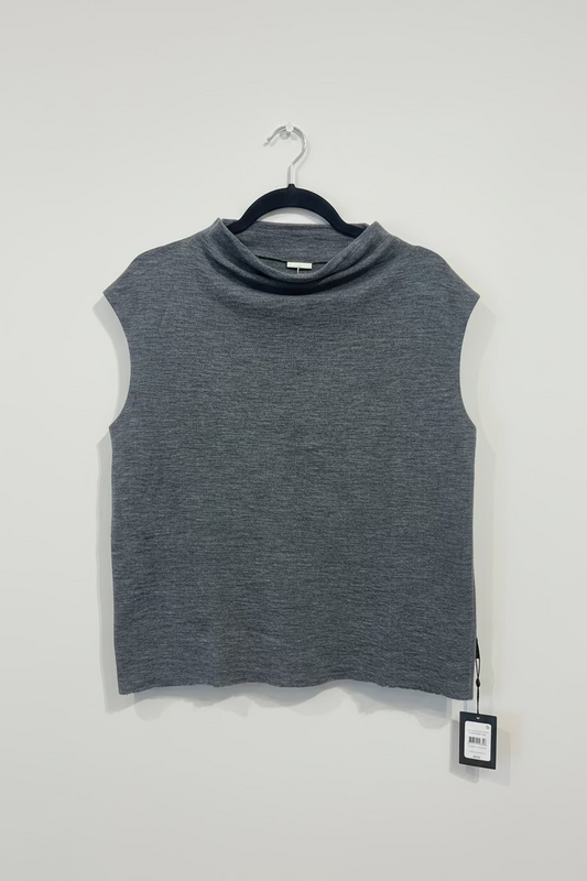 Box Vest with Draped Neck