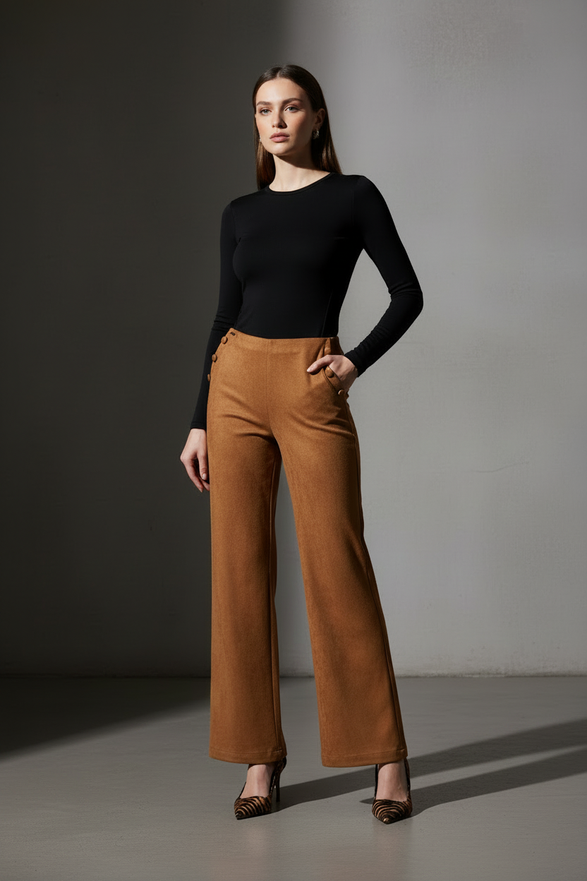 Elena Suede Wide Leg Pant