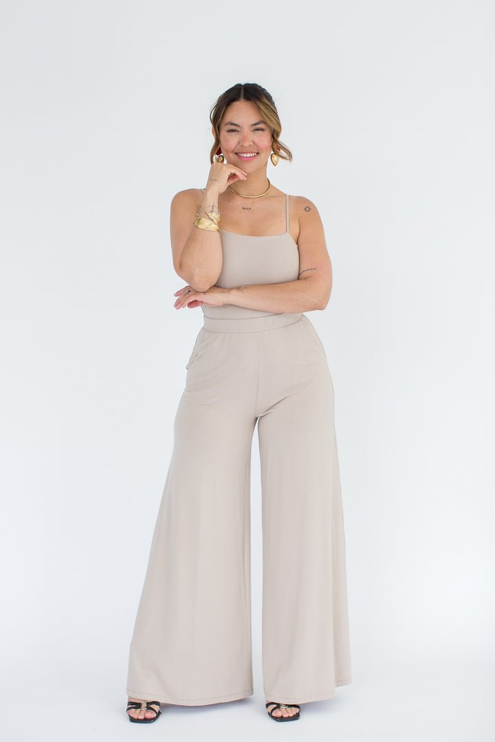 Alexandra Latte JumpsuitPosh Boutique