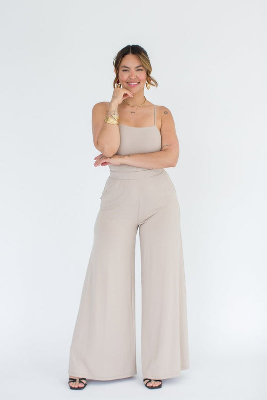 Alexandra Latte JumpsuitPosh Boutique