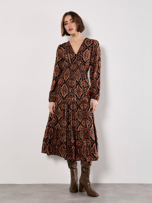 Apricot Empire Waist DressDressesPosh Boutique