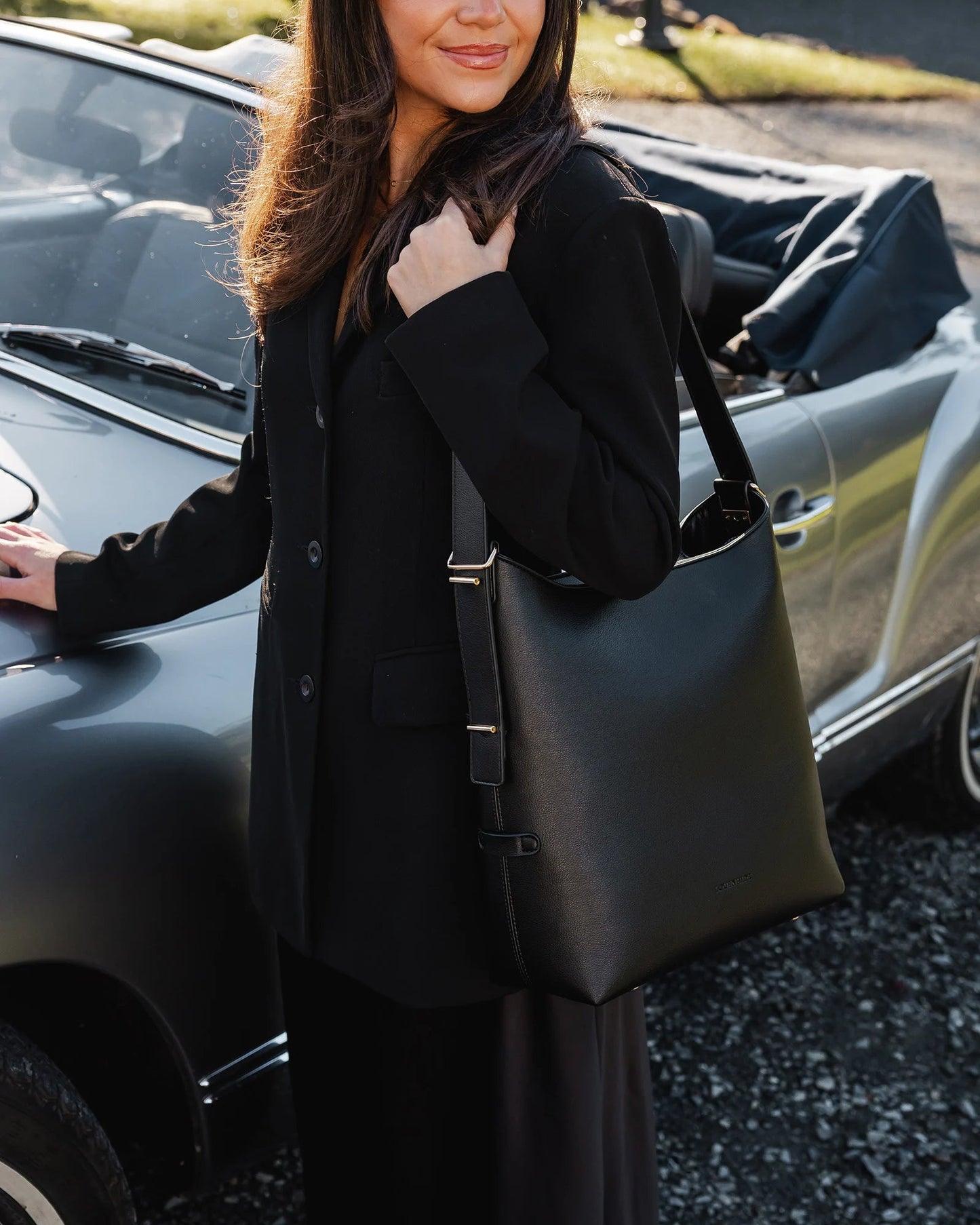 Audrey Black Bucket BagHandbagsPosh Boutique