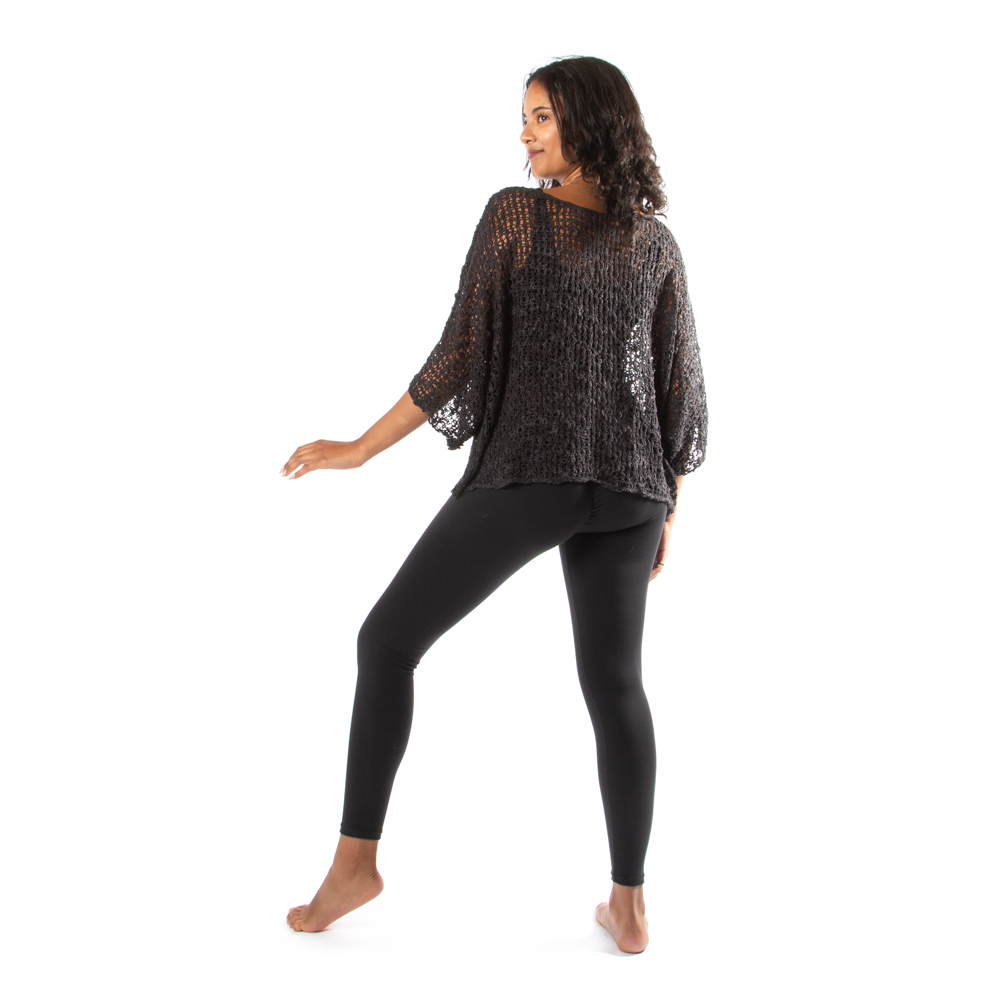Popcorn Knit Charcoal Top