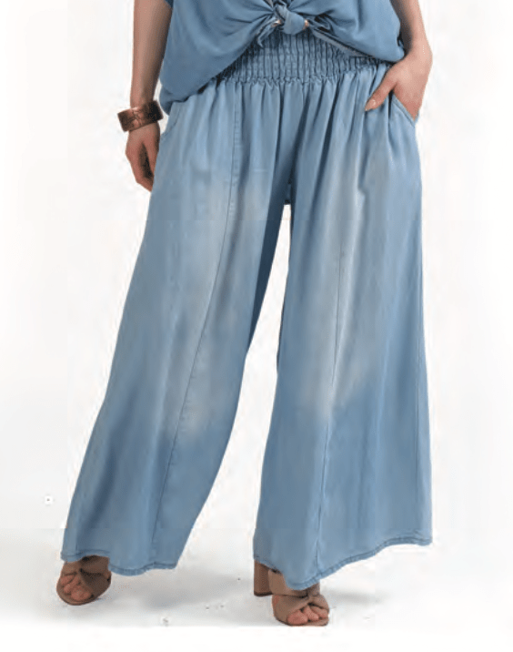 Bella Amore Denim Look Wide Leg Pant - Posh Boutique