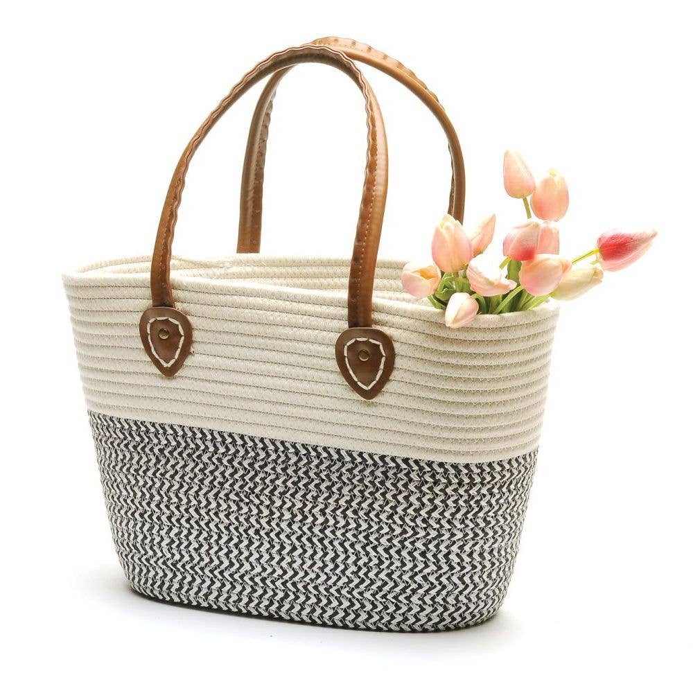 Black and White Market Bag 5126Posh Boutique
