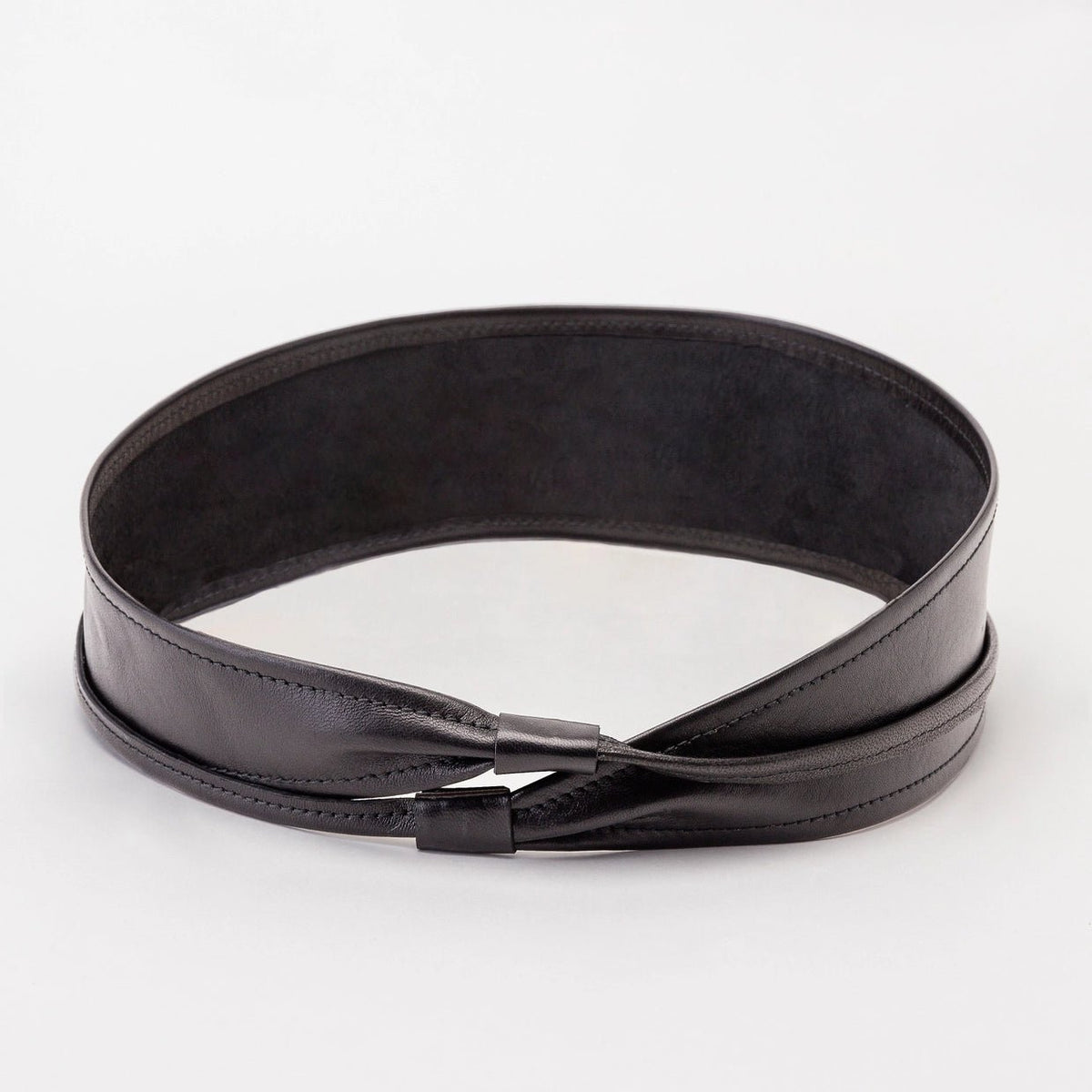 Black Leather Obi Belt with TasselsBeltsPosh Boutique