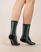 Bleuforêt Velvet Cotton Zig Zag SocksSocksPosh Boutique